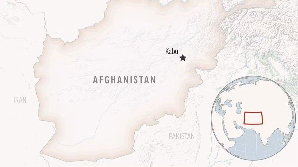 Vị trí của Afghanistan và thủ đô Kabul trên bản đồ. (Nguồn: AP)