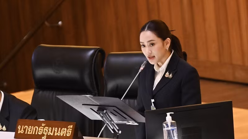 Thủ tướng Paetongtarn Shinawatra công bố chính sách trước Quốc hội Thái Lan. (Ảnh: Văn phòng Chính phủ Thái Lan)