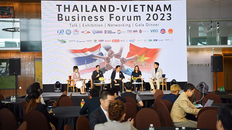 Các doanh nghiệp khởi nghiệp là tâm điểm của Diễn đàn Doanh nghiệp Thái Lan-Việt Nam 2023. (Ảnh: ĐINH TRƯỜNG) Các doanh nghiệp khởi nghiệp là tâm điểm của Diễn đàn Doanh nghiệp Thái Lan-Việt Nam 2023. (Ảnh: ĐINH TRƯỜNG)