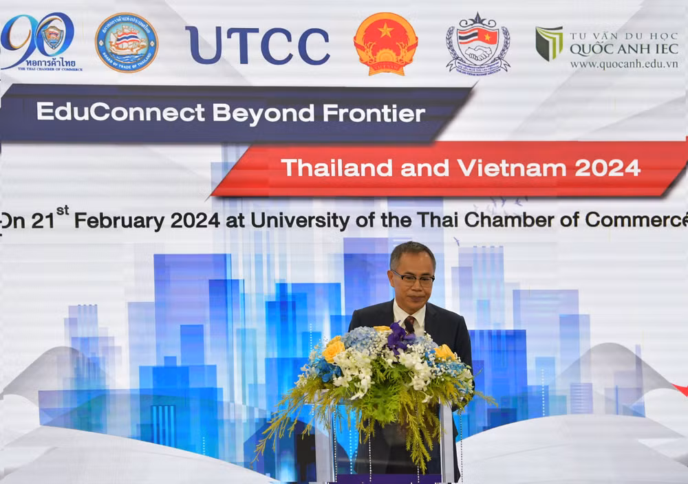 Đại sứ Việt Nam tại Thái Lan Phan Chí Thành nhấn mạnh tiềm năng trong hợp tác đào tạo nguồn nhân lực giữa Việt Nam và Thái Lan. (Ảnh: XUÂN SƠN)