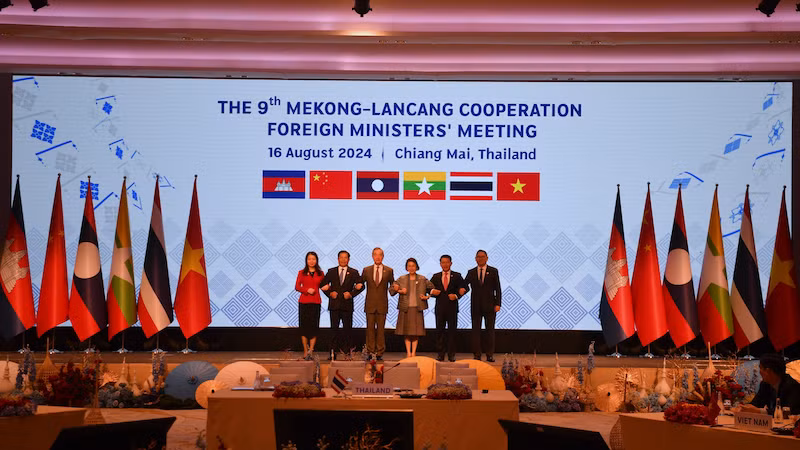 Các trưởng đoàn tham dự Hội nghị Bộ trưởng Ngoại giao Mekong-Lan Thương lần thứ 9. (Ảnh: XUÂN SƠN)