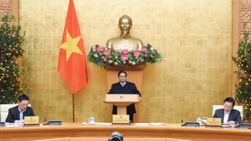 Thủ tướng Phạm Minh Chính chủ trì Phiên họp Chính phủ thường kỳ tháng 1 (Ảnh: TRẦN HẢI).