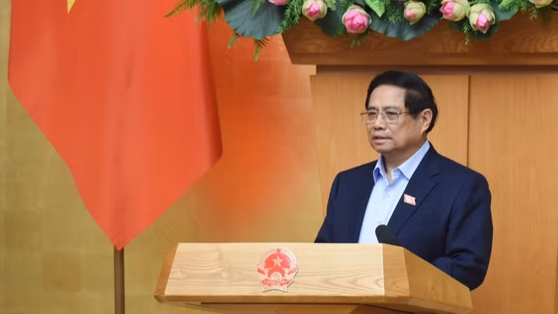 Thủ tướng Phạm Minh Chính phát biểu ý kiến tại phiên họp. (Ảnh: TRẦN HẢI)