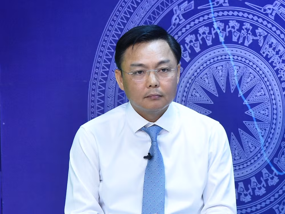 Tổng Giám đốc Tổng Công ty Đường sắt Việt Nam Hoàng Gia Khánh tại buổi toạ đàm. (Ảnh: VGP)