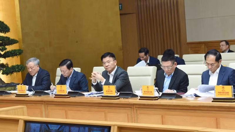 Các Phó Thủ tướng Chính phủ tham dự Hội nghị. (Ảnh: TRẦN HẢI)