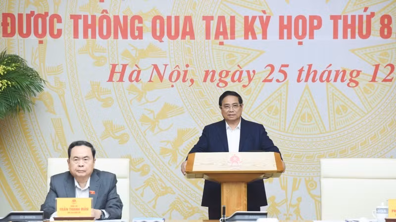 Thủ tướng Phạm Minh Chính phát biểu ý kiến tại Hội nghị. (Ảnh: TRẦN HẢI)