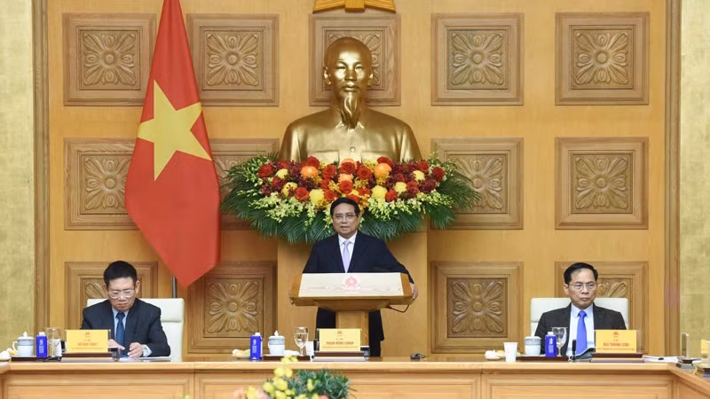 Thủ tướng Phạm Minh Chính chủ trì Tọa đàm. (Ảnh: TRẦN HẢI) Thủ tướng Phạm Minh Chính chủ trì Tọa đàm. (Ảnh: TRẦN HẢI)