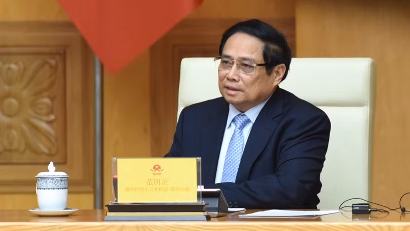 Thủ tướng Phạm Minh Chính phát biểu ý kiến tại buổi làm việc. (Ảnh: Trần Hải) Thủ tướng Phạm Minh Chính phát biểu ý kiến tại buổi làm việc. (Ảnh: Trần Hải)