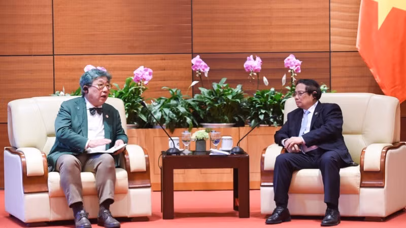 Thủ tướng Phạm Minh Chính tiếp ông Sang-Hyup Kim, Tổng Giám đốc Viện Tăng trưởng xanh toàn cầu (GGGI). (Ảnh: TRẦN HẢI)