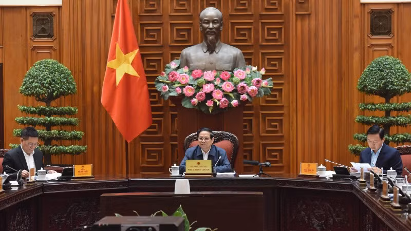 Thủ tướng Phạm Minh Chính chủ trì Phiên họp thứ bảy của Ban Chỉ đạo. (Ảnh: TRẦN HẢI)