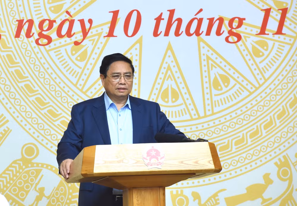 Thủ tướng Phạm Minh Chính phát biểu ý kiến tại Phiên họp thứ nhất Ban Chỉ đạo. (Ảnh: Trần Hải).