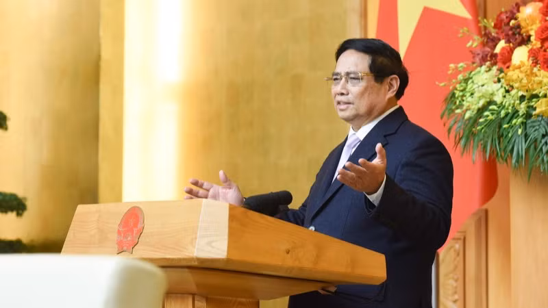 Thủ tướng Phạm Minh Chính phát biểu ý kiến tại Tọa đàm với các doanh nghiệp ASEAN. (Ảnh: TRẦN HẢI)