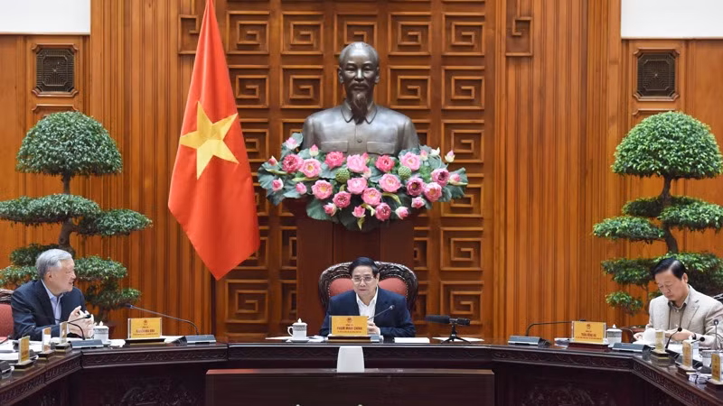Bí thư Đảng uỷ Chính phủ, Thủ tướng Chính phủ Phạm Minh Chính chủ trì hội nghị (Ảnh: TRẦN HẢI)