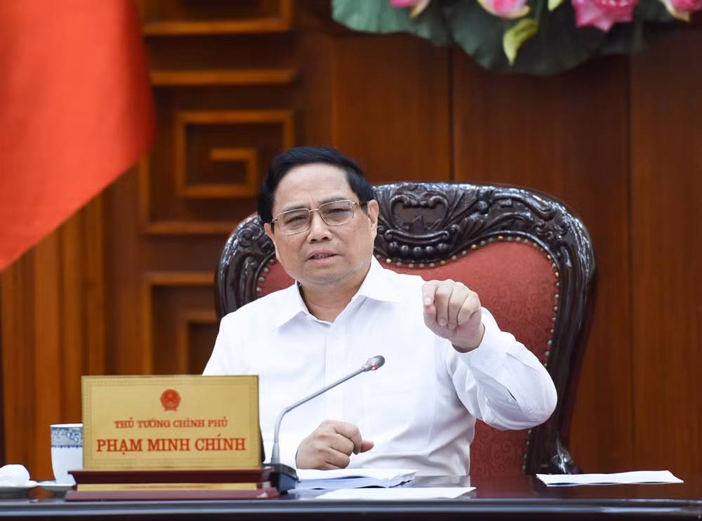 Thủ tướng Phạm Minh Chính phát biểu ý kiến chỉ đạo tại cuộc họp. (Ảnh: TRẦN HẢI) Thủ tướng Phạm Minh Chính phát biểu ý kiến chỉ đạo tại cuộc họp. (Ảnh: TRẦN HẢI)