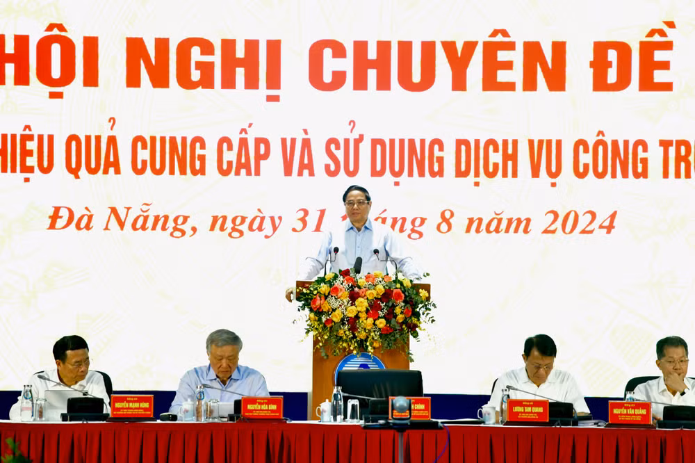 Thủ tướng Phạm Minh Chính phát biểu ý kiến khai mạc Hội nghị. (Ảnh: THANH GIANG)