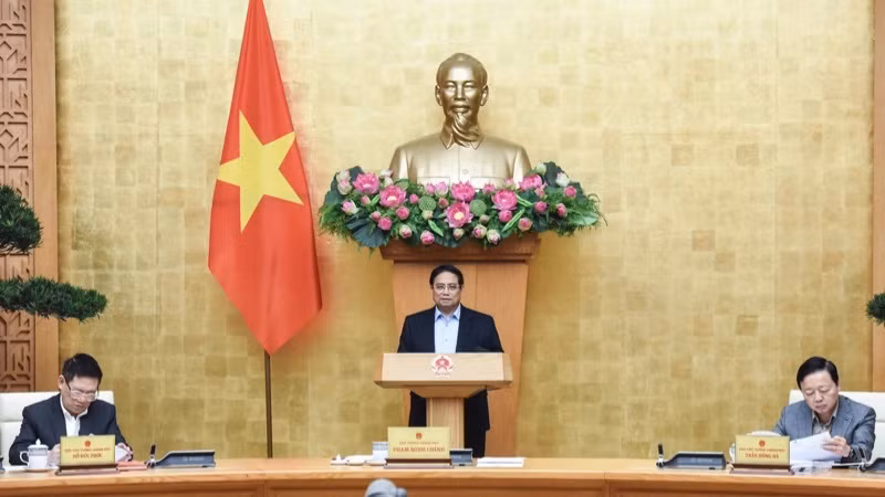 Thủ tướng Phạm Minh Chính chủ trì phiên họp của Chính phủ. (Ảnh: TRẦN HẢI)