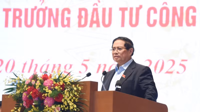 Thủ tướng Phạm Minh Chính phát biểu ý kiến tại hội nghị (Ảnh: TRẦN HẢI).