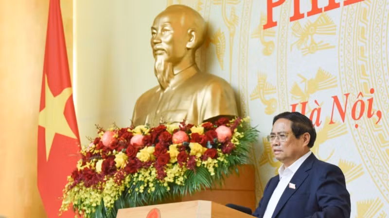 Thủ tướng Phạm Minh Chính phát biểu ý kiến chỉ đạo. (Ảnh TRẦN HẢI). Thủ tướng Phạm Minh Chính phát biểu ý kiến chỉ đạo. (Ảnh TRẦN HẢI).