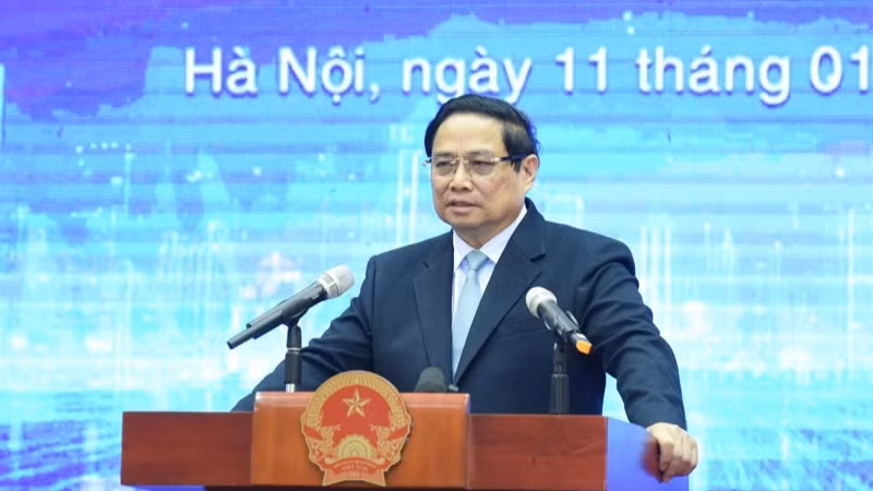 Thủ tướng Phạm Minh Chính phát biểu ý kiến tại Hội nghị. (Ảnh: TRẦN HẢI) Thủ tướng Phạm Minh Chính phát biểu ý kiến tại Hội nghị. (Ảnh: TRẦN HẢI)