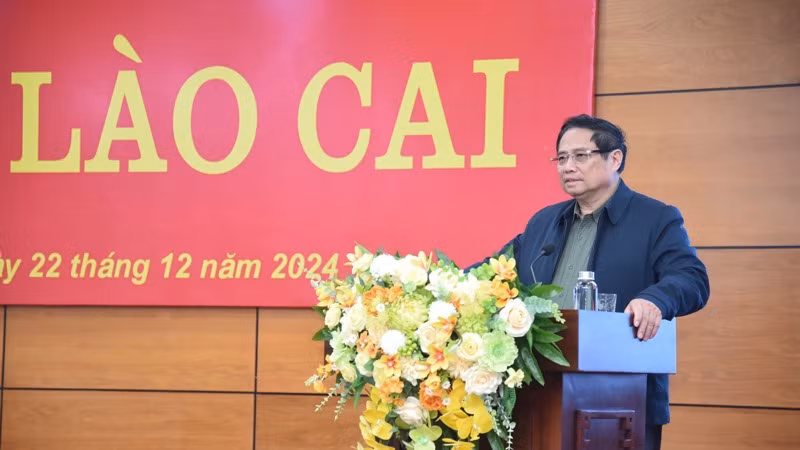 Thủ tướng Phạm Minh Chính phát biểu ý kiến chỉ đạo tại buổi làm việc (Ảnh: TRẦN HẢI) Thủ tướng Phạm Minh Chính phát biểu ý kiến chỉ đạo tại buổi làm việc (Ảnh: TRẦN HẢI)
