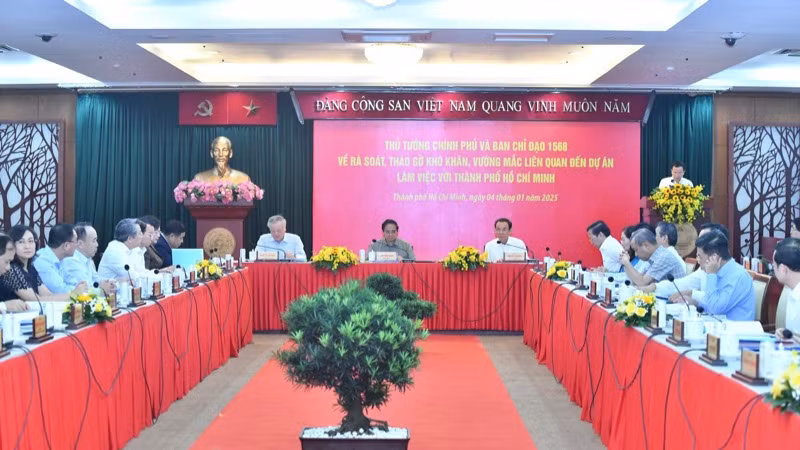 Quang cảnh cuộc làm việc (Ảnh: THANH GIANG)