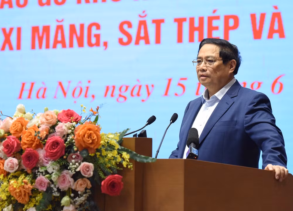 Thủ tướng Phạm Minh Chính phát biểu ý kiến tại Hội nghị. (Ảnh: TRẦN HẢI)