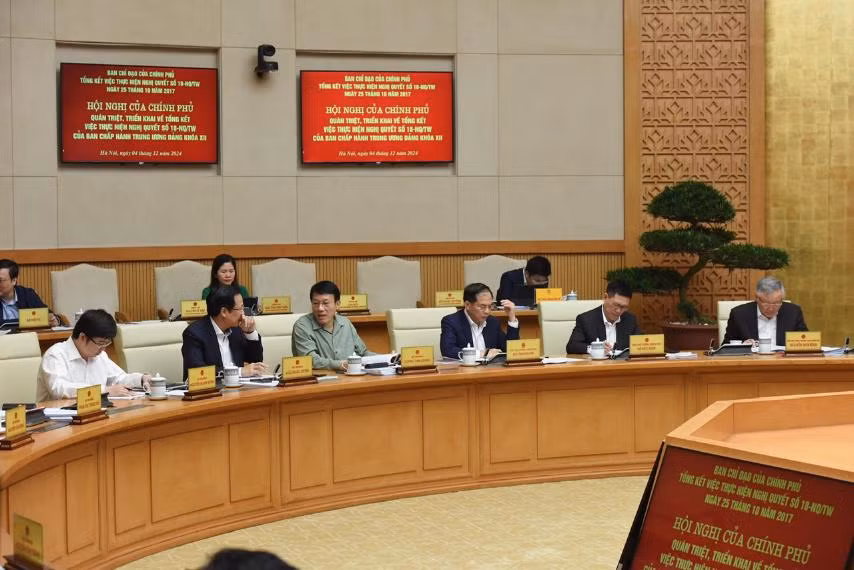 Các thành viên Chính phủ tham dự Hội nghị. (Ảnh: Trần Hải)