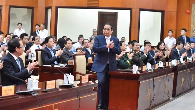 Thủ tướng Phạm Minh Chính dự và chủ trì Hội nghị. (Ảnh: THANH GIANG) Thủ tướng Phạm Minh Chính dự và chủ trì Hội nghị. (Ảnh: THANH GIANG)
