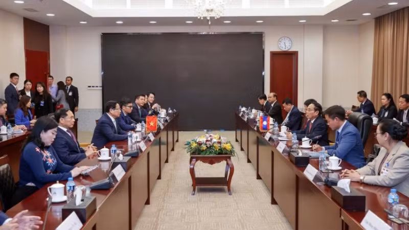 Quang cảnh buổi tiếp. (Ảnh: NHẬT BẮC/VGP)