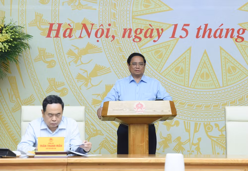 Thủ tướng Phạm Minh Chính phát biểu ý kiến tại Hội nghị. (Ảnh: Trần Hải)
