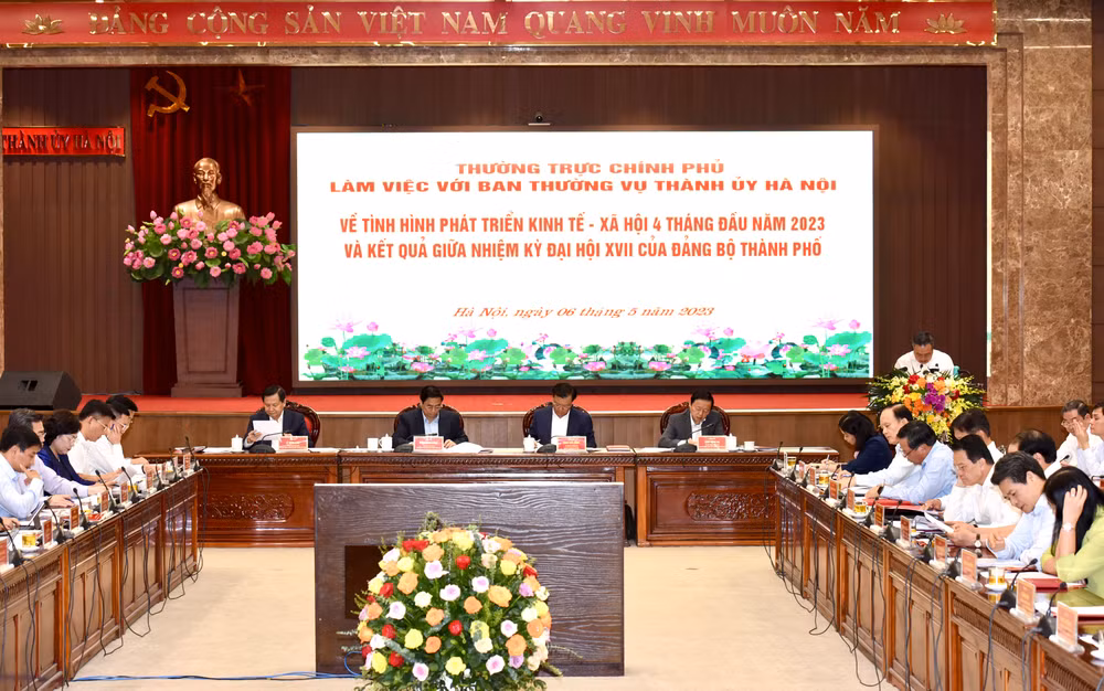 Quang cảnh buổi làm việc. (Ảnh: Trần Hải)