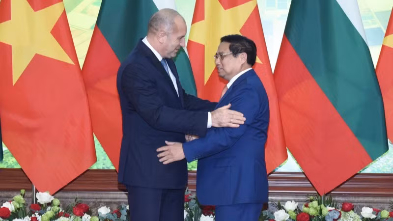 Thủ tướng Chính phủ Phạm Minh Chính và Tổng thống Bulgaria Rumen Radev. (Ảnh: Trần Hải) Thủ tướng Chính phủ Phạm Minh Chính và Tổng thống Bulgaria Rumen Radev. (Ảnh: Trần Hải)