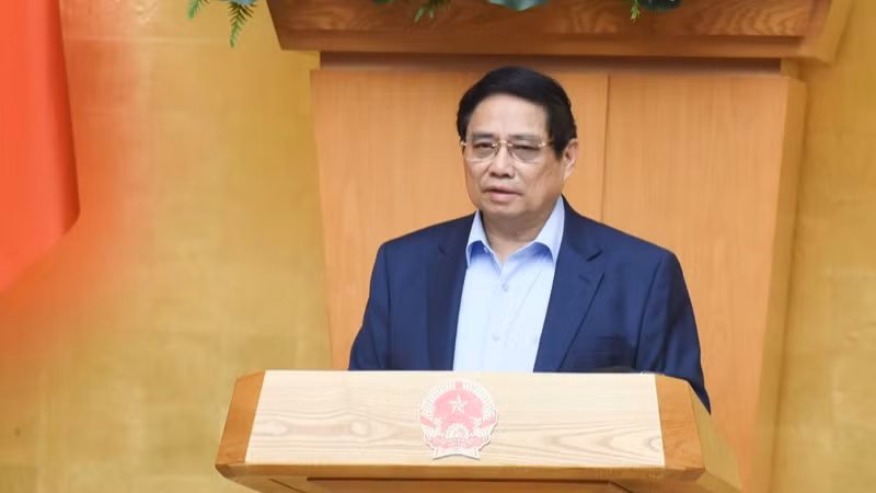 Thủ tướng Phạm Minh Chính phát biểu ý kiến chỉ đạo phiên họp.