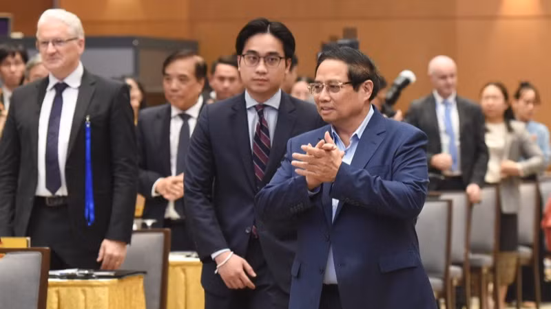 Thủ tướng Phạm Minh Chính tới dự Lễ công bố FTA Index 2024 (Ảnh: TRẦN HẢI). Thủ tướng Phạm Minh Chính tới dự Lễ công bố FTA Index 2024 (Ảnh: TRẦN HẢI).