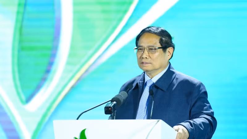 Thủ tướng Phạm Minh Chính phát biểu ý kiến chỉ đạo. (Ảnh: TRẦN HẢI)