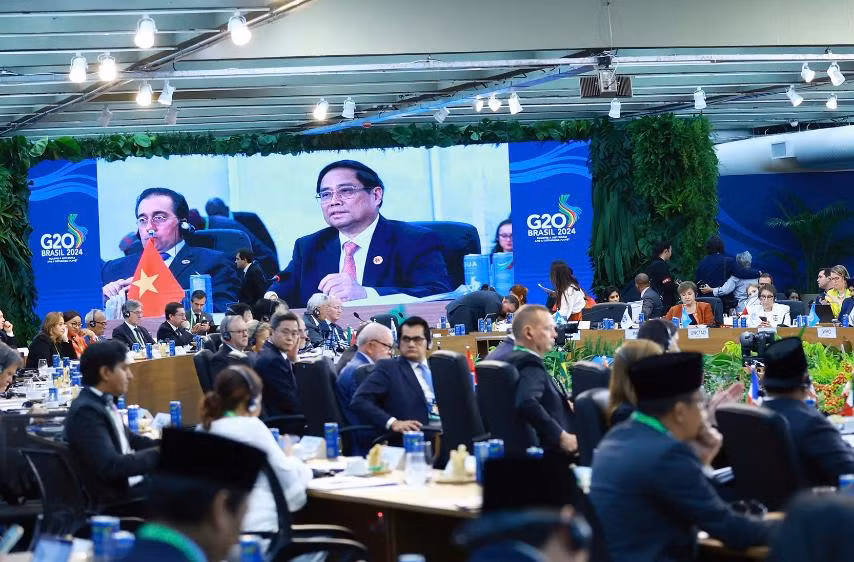 Các đại biểu đang nghe Thủ tướng Phạm Minh Chính phát biểu tại Hội nghị. (Ảnh: Dương Giang/TTXVN)