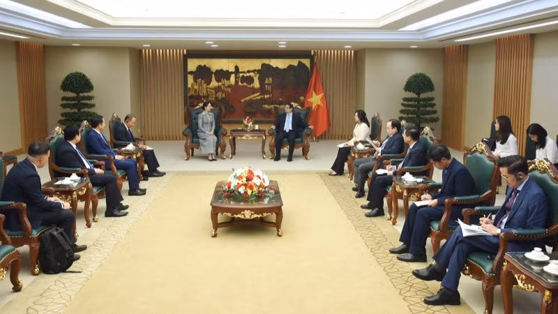 Quang cảnh buổi tiếp. (Ảnh: TRẦN HẢI)
