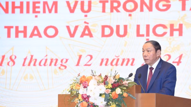 Bộ trưởng Văn hóa, Thể thao và Du lịch Nguyễn Văn Hùng phát biểu ý kiến tại Hội nghị. (Ảnh: TRẦN HẢI) Bộ trưởng Văn hóa, Thể thao và Du lịch Nguyễn Văn Hùng phát biểu ý kiến tại Hội nghị. (Ảnh: TRẦN HẢI)