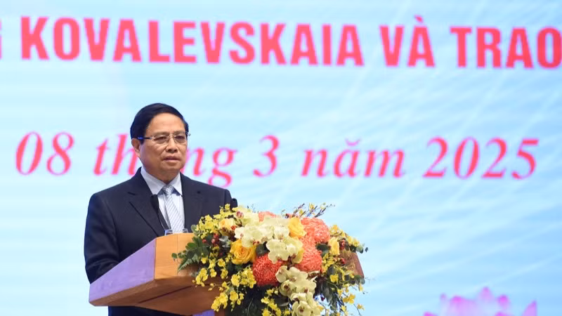 Thủ tướng Phạm Minh Chính phát biểu ý kiến tại buổi lễ. (Ảnh: TRẦN HẢI) Thủ tướng Phạm Minh Chính phát biểu ý kiến tại buổi lễ. (Ảnh: TRẦN HẢI)