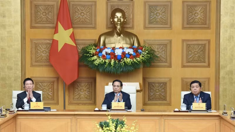 Thủ tướng Phạm Minh Chính chủ trì Tọa đàm với các tập đoàn, doanh nghiệp hàng đầu của Hoa Kỳ. (Ảnh: TRẦN HẢI)