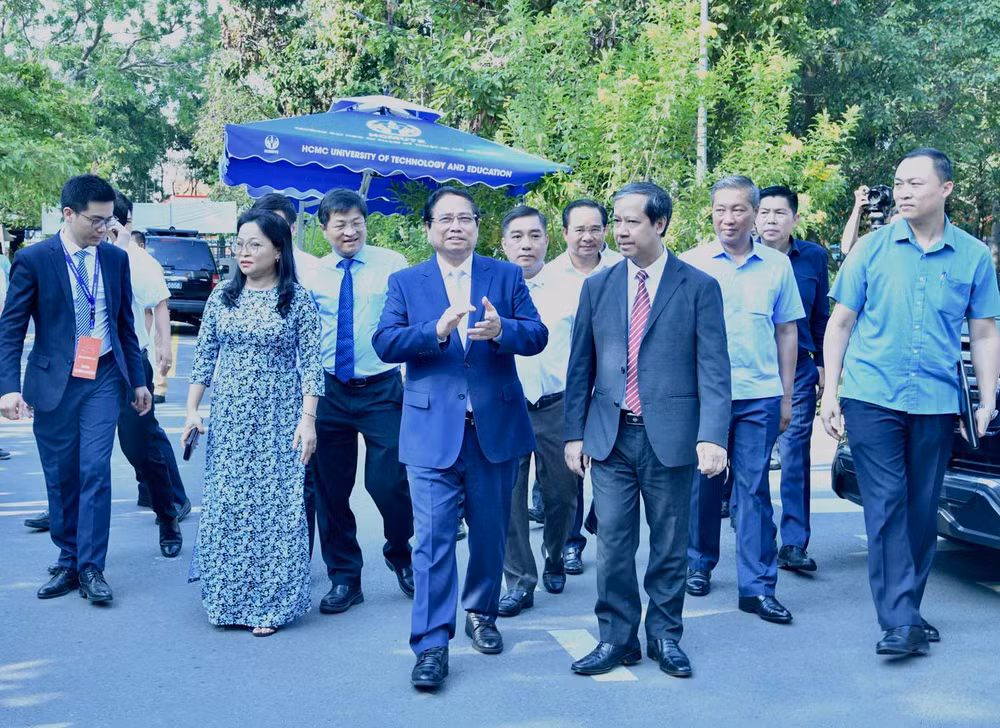 Thủ tướng Phạm Minh Chính tới dự Ngày hội Khởi nghiệp Quốc gia của học sinh, sinh viên lần thứ 7 (Ảnh: THANH GIANG).