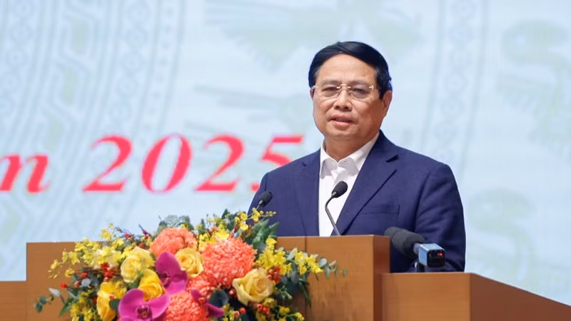 Thủ tướng Phạm Minh Chính phát biểu ý kiến tại Hội nghị. (Ảnh: TRẦN HẢI) Thủ tướng Phạm Minh Chính phát biểu ý kiến tại Hội nghị. (Ảnh: TRẦN HẢI)