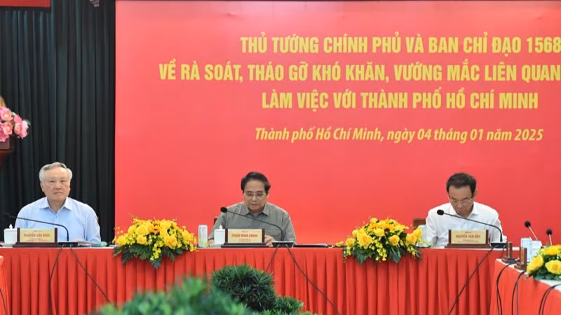 Thủ tướng Phạm Minh Chính chủ trì cuộc làm việc (Ảnh: THANH GIANG).