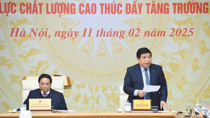 Bộ trưởng Kế hoạch và Đầu tư Nguyễn Chí Dũng phát biểu tại Hội nghị. (Ảnh: TRẦN HẢI) Bộ trưởng Kế hoạch và Đầu tư Nguyễn Chí Dũng phát biểu tại Hội nghị. (Ảnh: TRẦN HẢI)