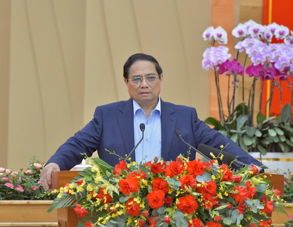 Thủ tướng Chính phủ Phạm Minh Chính phát biểu ý kiến chỉ đạo Hội nghị. (Ảnh: Thanh Giang)