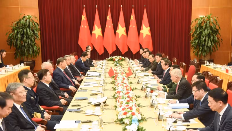 Quang cảnh buổi hội kiến. (Ảnh: TRẦN HẢI)
