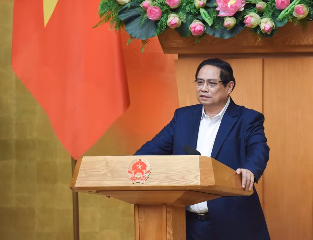 Thủ tướng Phạm Minh Chính phát biểu ý kiến tại phiên họp. (Ảnh: TRẦN HẢI) Thủ tướng Phạm Minh Chính phát biểu ý kiến tại phiên họp. (Ảnh: TRẦN HẢI)