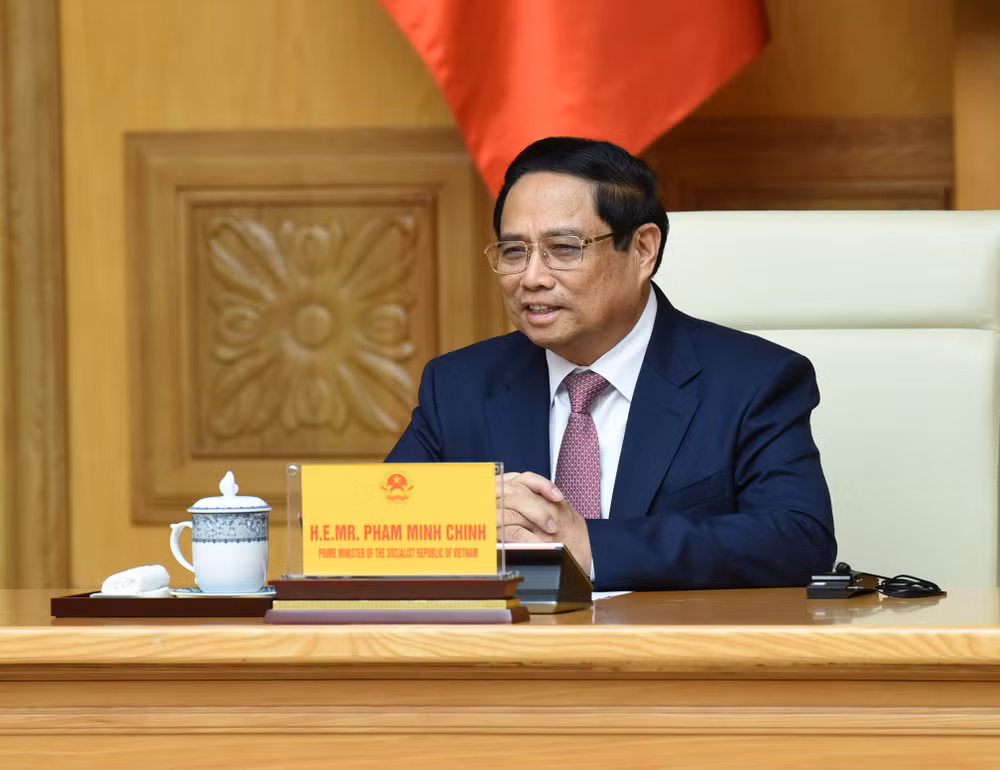 Thủ tướng Phạm Minh Chính phát biểu ý kiến tại buổi làm việc (Ảnh: Trần Hải).