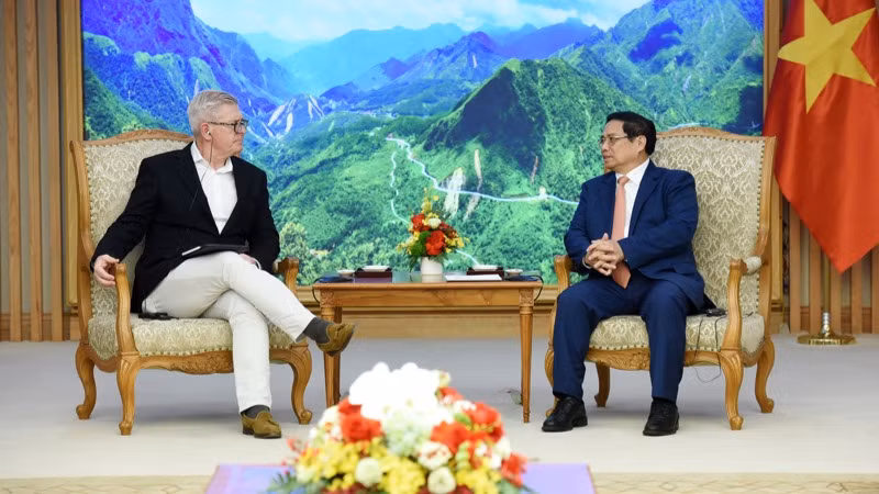 Thủ tướng Phạm Minh Chính tiếp ông Borje Ekholm, Chủ tịch, Tổng Giám đốc Tập đoàn Ericsson (Thụy Điển). Thủ tướng Phạm Minh Chính tiếp ông Borje Ekholm, Chủ tịch, Tổng Giám đốc Tập đoàn Ericsson (Thụy Điển).