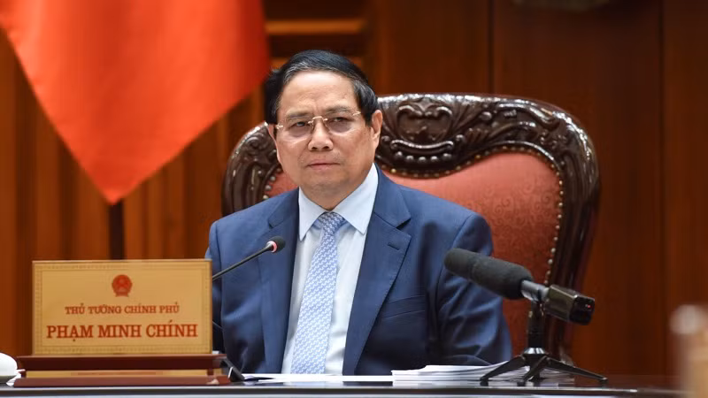 Thủ tướng Phạm Minh Chính phát biểu ý kiến tại cuộc họp. (Ảnh: TRẦN HẢI)